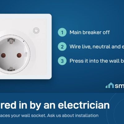 Sonoff Orb Type F wall socket: main breaker off, wire live, neutral and earth, press it into the wall box