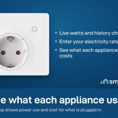 Sonoff Orb wall socket shows live power use, history charts and cost from your own electricity rate in the app
