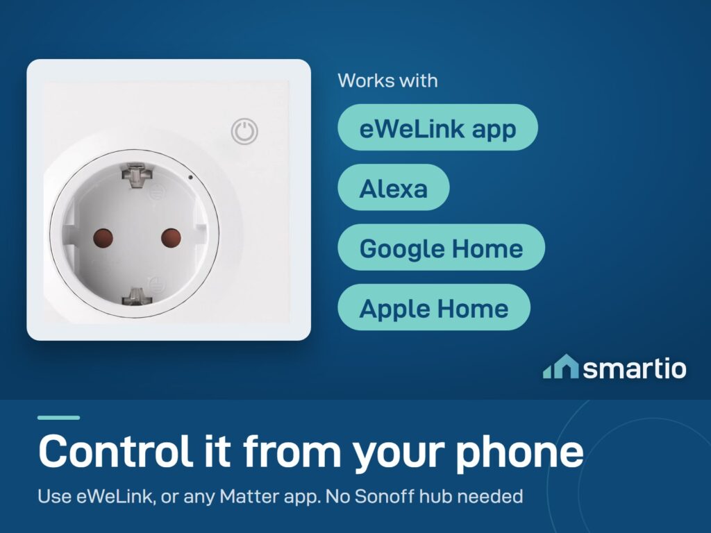 Sonoff Orb wall socket works with the eWeLink app, Alexa, Google Home and Apple Home through Matter, with no Sonoff hub