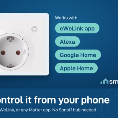 Sonoff Orb wall socket works with the eWeLink app, Alexa, Google Home and Apple Home through Matter, with no Sonoff hub