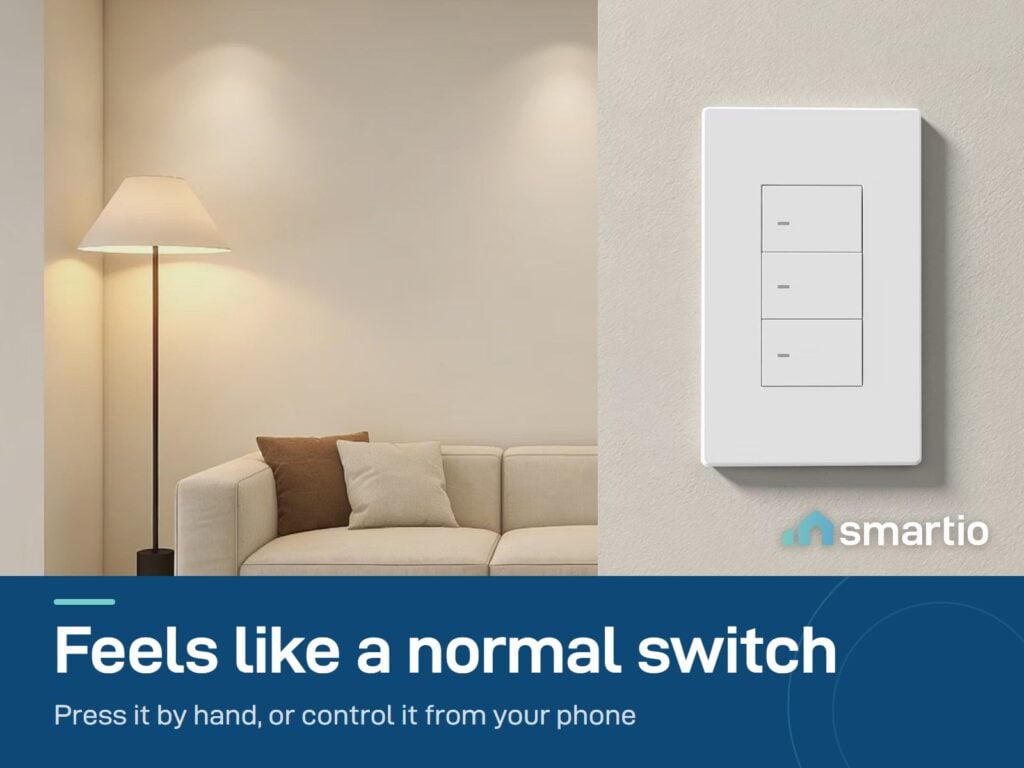 Sonoff SwitchMan ZBM5 Zigbee wall switch on a living room wall