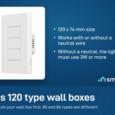 Sonoff SwitchMan ZBM5 fits 120 type wall boxes, works with or without a neutral wire