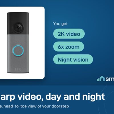Ring Battery Video Doorbell 2nd Gen with 2K video, 6x zoom and night vision for a head-to-toe view of your door