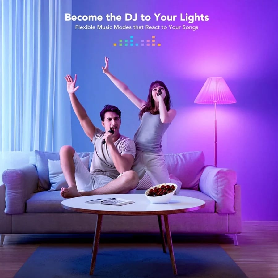 Govee H6004 Smart Bulb music sync mode reacting to beat