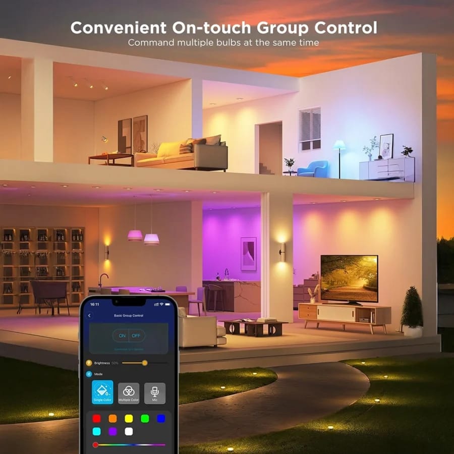 Govee H600D GU10 Smart Bulbs controlled as a group via app