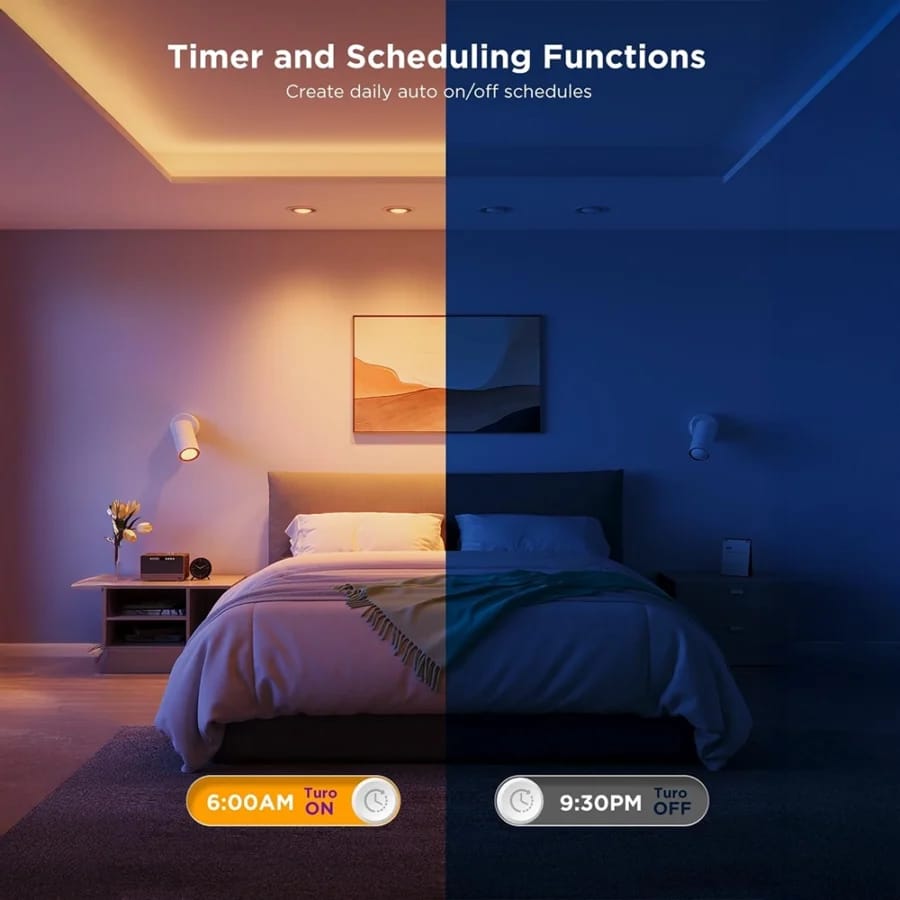 Govee H600D GU10 Smart Bulb wake-up and sleep schedule timer