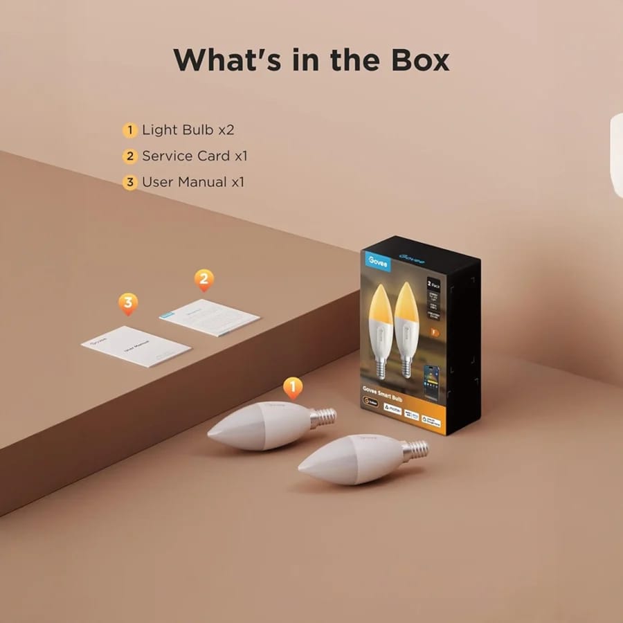 Govee H600C E14 Smart Bulb 2-pack retail box packaging