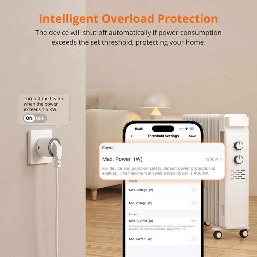 Sonoff S60ZB Zigbee Smart Plug - Energy Monitoring view 7