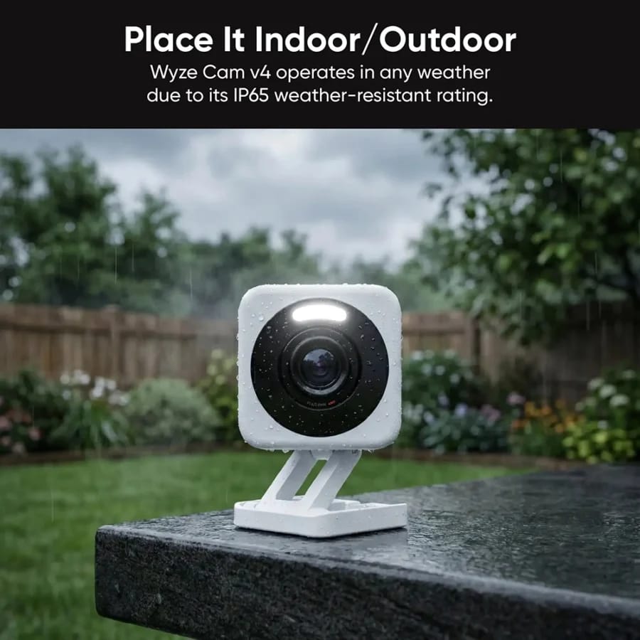 Wyze Cam v4 2.5K Outdoor Wired Security Camera with Night Vision, Spotlight, and Two-Way Audio view 11